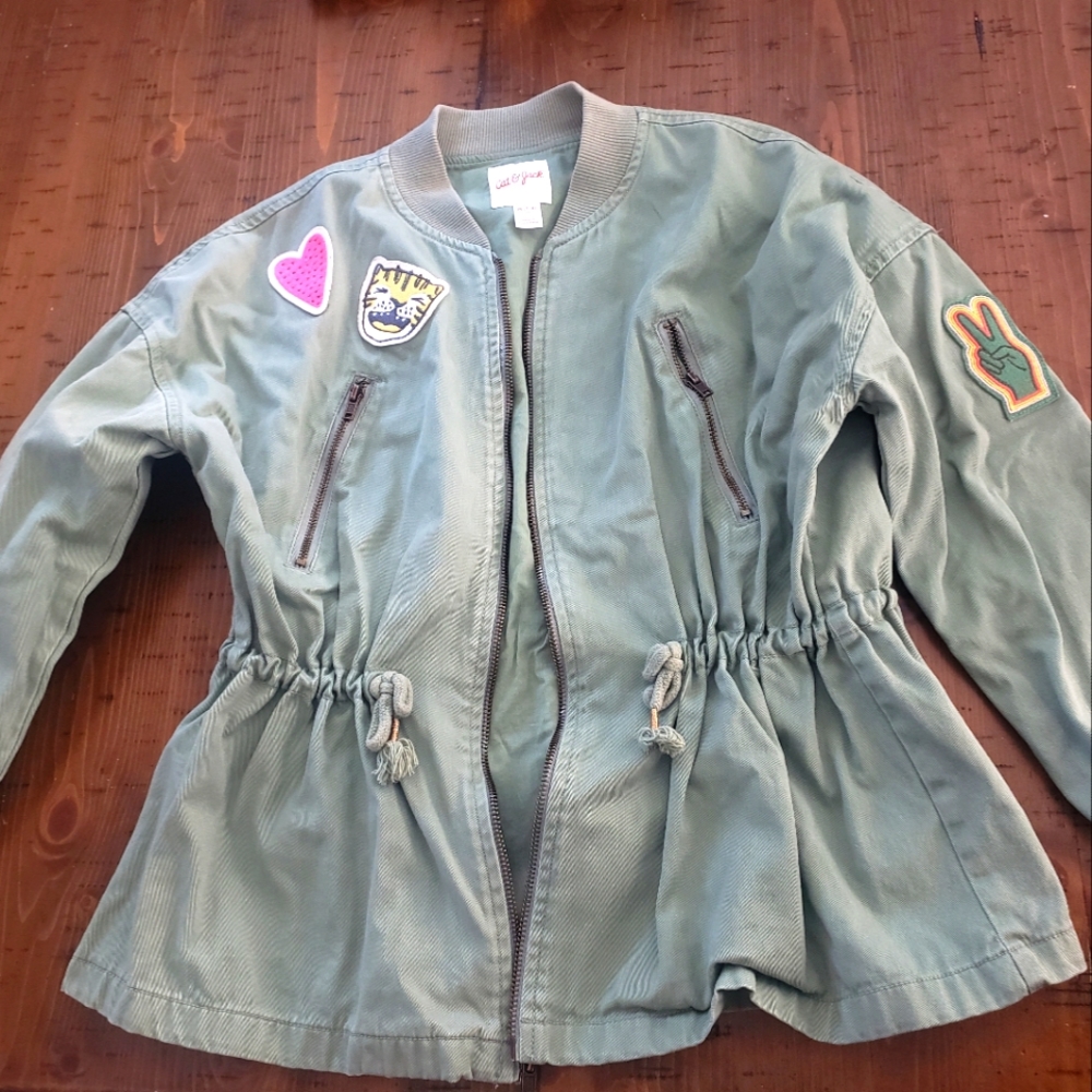 Cat & Jack olive green jacket girl size 7/8